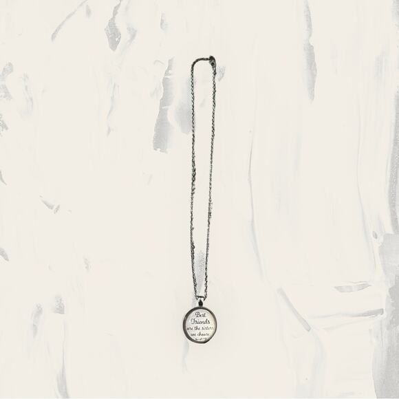 Silver Toned Chain Pendant "Best Friends Are The Sisters We‎ Choose" Necklace - Picture 1 of 6